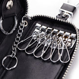 Maxbell Mens Key Holders Casual Bifold Genuine Cow Leather Key Bag Key Case Black