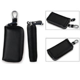 Maxbell Mens Key Holders Casual Bifold Genuine Cow Leather Key Bag Key Case Black