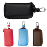 Maxbell Mens Key Holders Casual Bifold Genuine Cow Leather Key Bag Key Case Black