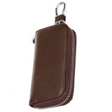 Maxbell Mens Key Holders Casual Bifold Genuine Cow Leather Key Bag Key Case Brown