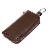 Maxbell Mens Key Holders Casual Bifold Genuine Cow Leather Key Bag Key Case Brown