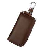 Maxbell Mens Key Holders Casual Bifold Genuine Cow Leather Key Bag Key Case Brown