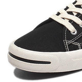 Maxbell Mens Canvas Shoes Sneakers Low Cut Lace Up Casual Walking Shoes Flats 42 Black - Aladdin Shoppers