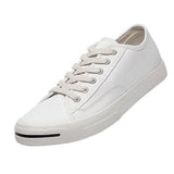Maxbell Mens Canvas Shoes Sneakers Low Cut Lace Up Casual Walking Shoes Flats 40 White - Aladdin Shoppers