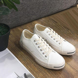 Maxbell Mens Canvas Shoes Sneakers Low Cut Lace Up Casual Walking Shoes Flats 40 White - Aladdin Shoppers