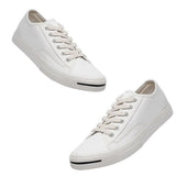 Maxbell Mens Canvas Shoes Sneakers Low Cut Lace Up Casual Walking Shoes Flats 40 White - Aladdin Shoppers