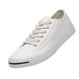 Maxbell Mens Canvas Shoes Sneakers Low Cut Lace Up Casual Walking Shoes Flats 40 White - Aladdin Shoppers