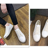 Maxbell Mens Canvas Shoes Sneakers Low Cut Lace Up Casual Walking Shoes Flats 42 White - Aladdin Shoppers