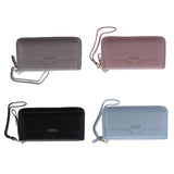 Women PU Leather Wallet Long Bifold Wristlet Purse Clutch Card Holder Black