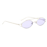 Vintage Anti-UV Oval Sunglasses Shades Metal Frame Glasses Eyewear Purple