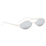 Vintage Anti-UV Oval Sunglasses Shades Metal Frame Glasses Eyewear Silver