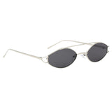 Vintage Anti-UV Oval Sunglasses Shades Metal Frame Glasses Eyewear Black 01