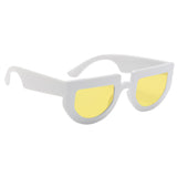 Women Polarized Sunglasses Retro Outdoor Glasses White Frame Yellow Lens