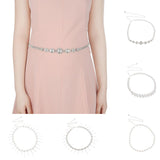 Rhinestone Waist Chain Belt for Dress Belly Dance Jewelry Silver Design 1