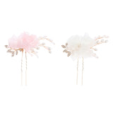 Wedding Bridal Hair Pins Clips Bridesmaid Faux Pearl Hair Accessories Pink