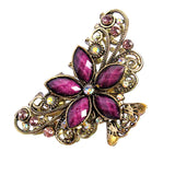 Women Metal Butterfly Flower Hair Claw Clamps Hair Clip Accessories Purple