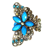 Women Metal Butterfly Flower Hair Claw Clamps Hair Clip Accessories Blue