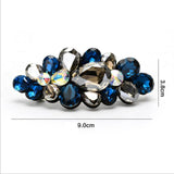 Maxbell Women Rhinestone Flower Hair Spring Clip Hairpin Hair Accessories Blue