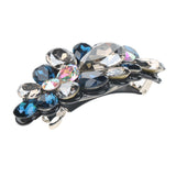 Maxbell Women Rhinestone Flower Hair Spring Clip Hairpin Hair Accessories Blue