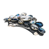 Maxbell Women Rhinestone Flower Hair Spring Clip Hairpin Hair Accessories Blue