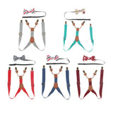 Maxbell Kid Boy Girl Necktie Adjustable Y-back Suspender Set Clip-on Strap Gray - Aladdin Shoppers