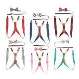 Maxbell Kid Boy Girl Necktie Adjustable Y-back Suspender Set Clip-on Strap Gray - Aladdin Shoppers