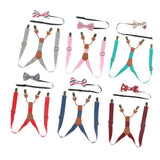 Maxbell Kid Boy Girl Necktie Adjustable Y-back Suspender Set Clip-on Strap Gray - Aladdin Shoppers