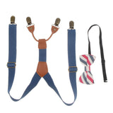 Maxbell Kid Boy Girl Necktie Adjustable Y-back Suspender Set Clip-on Strap Blue - Aladdin Shoppers