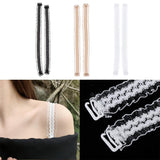 Womens Elastic Lace Bra Straps Non-slip Seamless Shoulder Strap Replacement Black