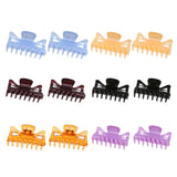 12pcs Assorted Color Womens Large Hair Claw Clamps Clips Grips Styling Tool