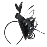 Lady Flower Fascinator Hat Women 1920s Gatsby Wedding Bridal Headband Black