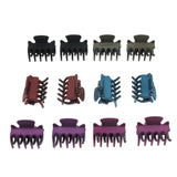 12 Resin Mini Hair Claws Grips Plastic Clip Clamps Pins Accessories Pearlescent