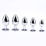 Maxbell Fashion Crystal Metal Backyard Plug Anal Sex Toy Vaginal Massager S White