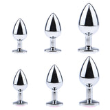 Maxbell Fashion Crystal Metal Backyard Plug Anal Sex Toy Vaginal Massager S White