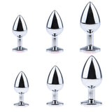 Maxbell Fashion Crystal Metal Backyard Plug Anal Sex Toy Vaginal Massager S White