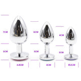 Maxbell Fashion Crystal Metal Backyard Plug Anal Sex Toy Vaginal Massager M White