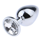 Maxbell Fashion Crystal Metal Backyard Plug Anal Sex Toy Vaginal Massager M White