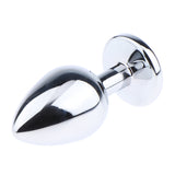 Maxbell Fashion Crystal Metal Backyard Plug Anal Sex Toy Vaginal Massager M White
