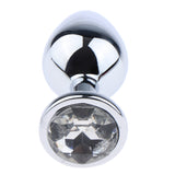 Maxbell Fashion Crystal Metal Backyard Plug Anal Sex Toy Vaginal Massager M White