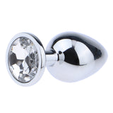 Maxbell Fashion Crystal Metal Backyard Plug Anal Sex Toy Vaginal Massager M White