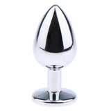 Maxbell Fashion Crystal Metal Backyard Plug Anal Sex Toy Vaginal Massager L White