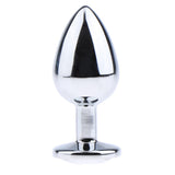 Maxbell Fashion Crystal Metal Backyard Plug Anal Sex Toy Vaginal Massager L White