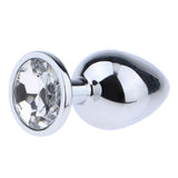 Maxbell Fashion Crystal Metal Backyard Plug Anal Sex Toy Vaginal Massager L White