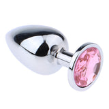 Maxbell Fashion Crystal Metal Backyard Plug Anal Sex Toy Vaginal Massager L Pink