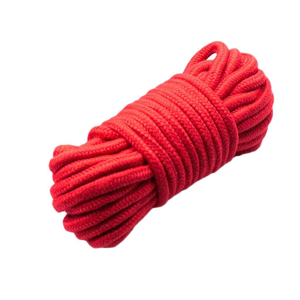 All-Purpose Soft Cotton Rope - 65 Feet Length, 1/4 Inch Diameter 20m Red