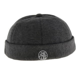 Mens Vintage Docker Hat Wool Felt Leon Beanie Cap Adjustable Deep Gray