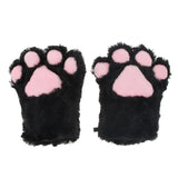 Maxbell Cat Cosplay Set Plush Gloves Kitten Ear Tail Collar Paws Party Costume Black - Aladdin Shoppers