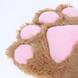 Maxbell Cat Cosplay Set Plush Gloves Kitten Ear Tail Collar Paws Party Costume Brown