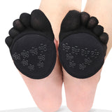 Five Toe Socks Invisible Non-Slip Half Socks No-show Socks for Women Black1