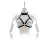 Maxbell Sexy Black Leather Cage Bra Body Harness Bralette Strap Costume Lingerie